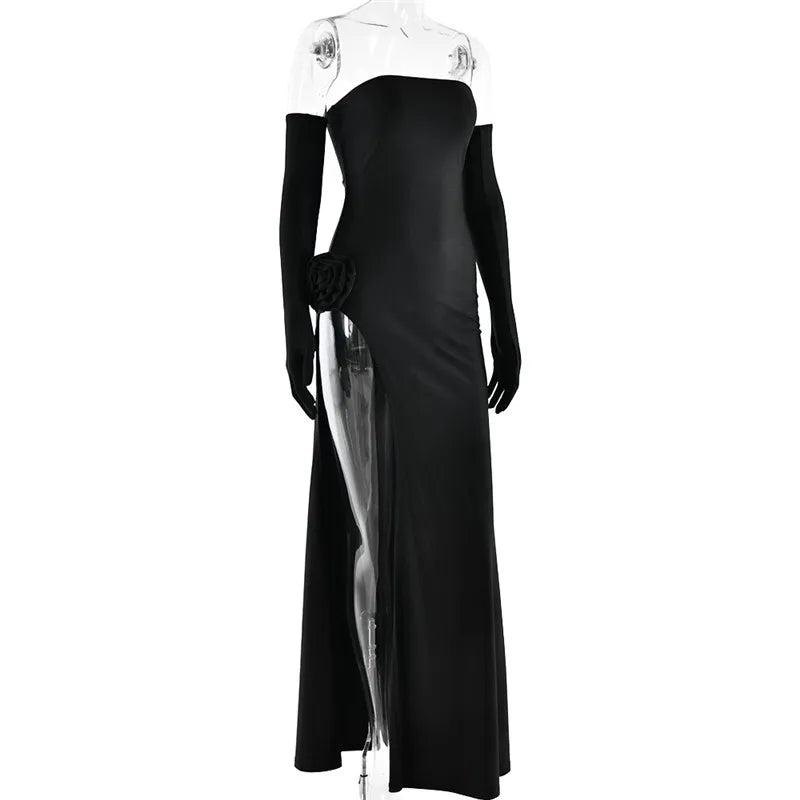 Mozision Strapless Backless Fashion Off-shoulder Sleeveless Maxi Dress
