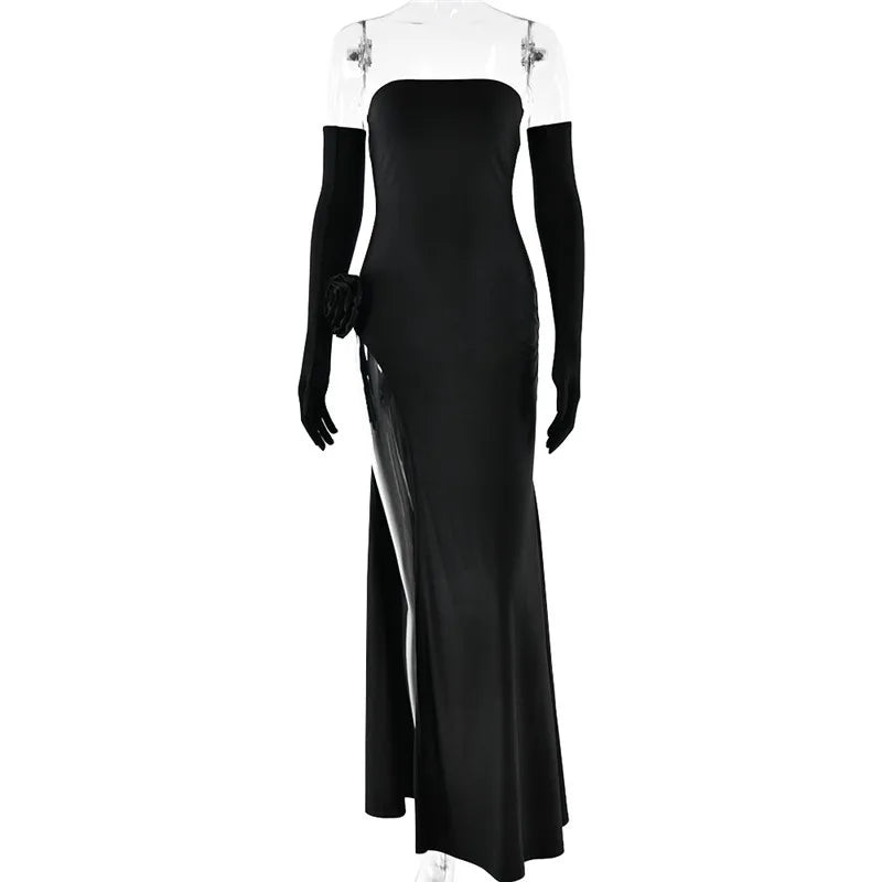 Mozision Strapless Backless Fashion Off-shoulder Sleeveless Maxi Dress