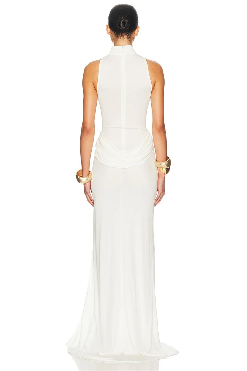 Split Tank High Waist Ruched Maxi Dress