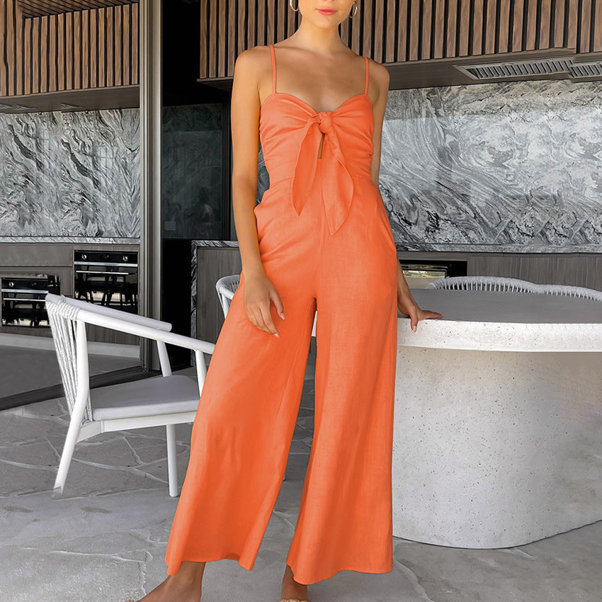 Sling Wide-leg Jumpsuit Women's Fashion Casual Loose